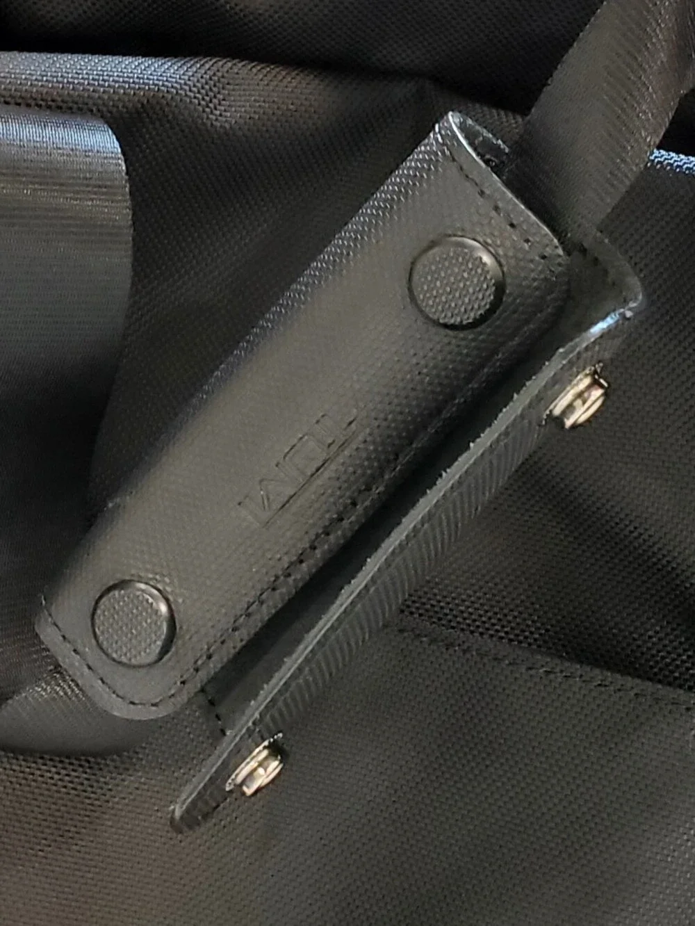 Tumi Alpha 2 Series Black Ballistic Nylon Snap Side Expanding Travel Duffle Bag